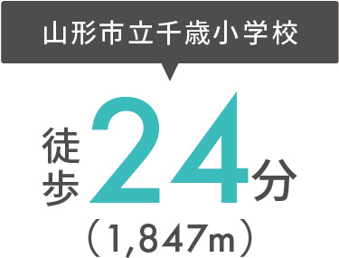 山形市立千歳小学校まで徒歩24分（1,847m）