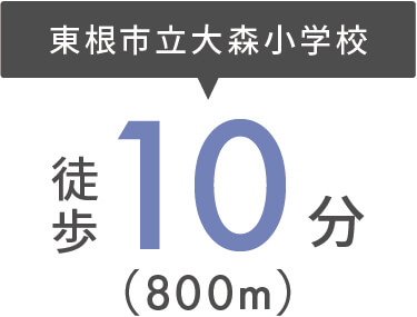 東根市立大森小学校まで徒歩10分（800m）