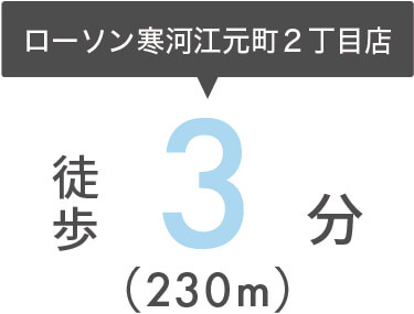 ローソン寒河江元町２丁目店まで徒歩3分（230m）