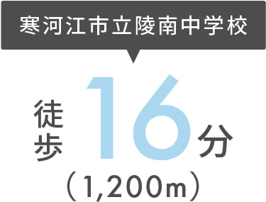 寒河江市立陵南中学校まで徒歩16分（1,200m）